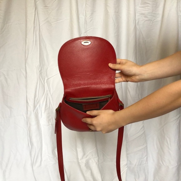 Coach Red Genuine Leather Vintage Crossbody - Picture 4 of 6